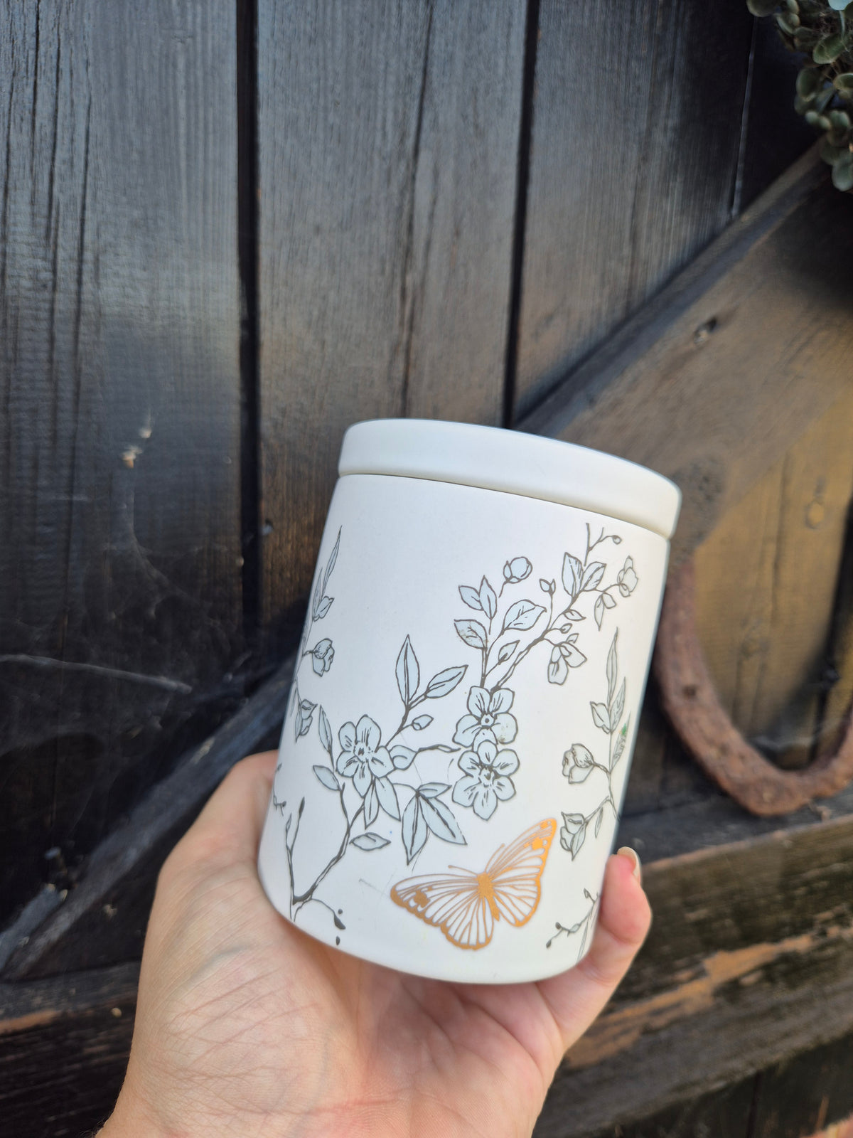 Ceramic butterfly jar / urn