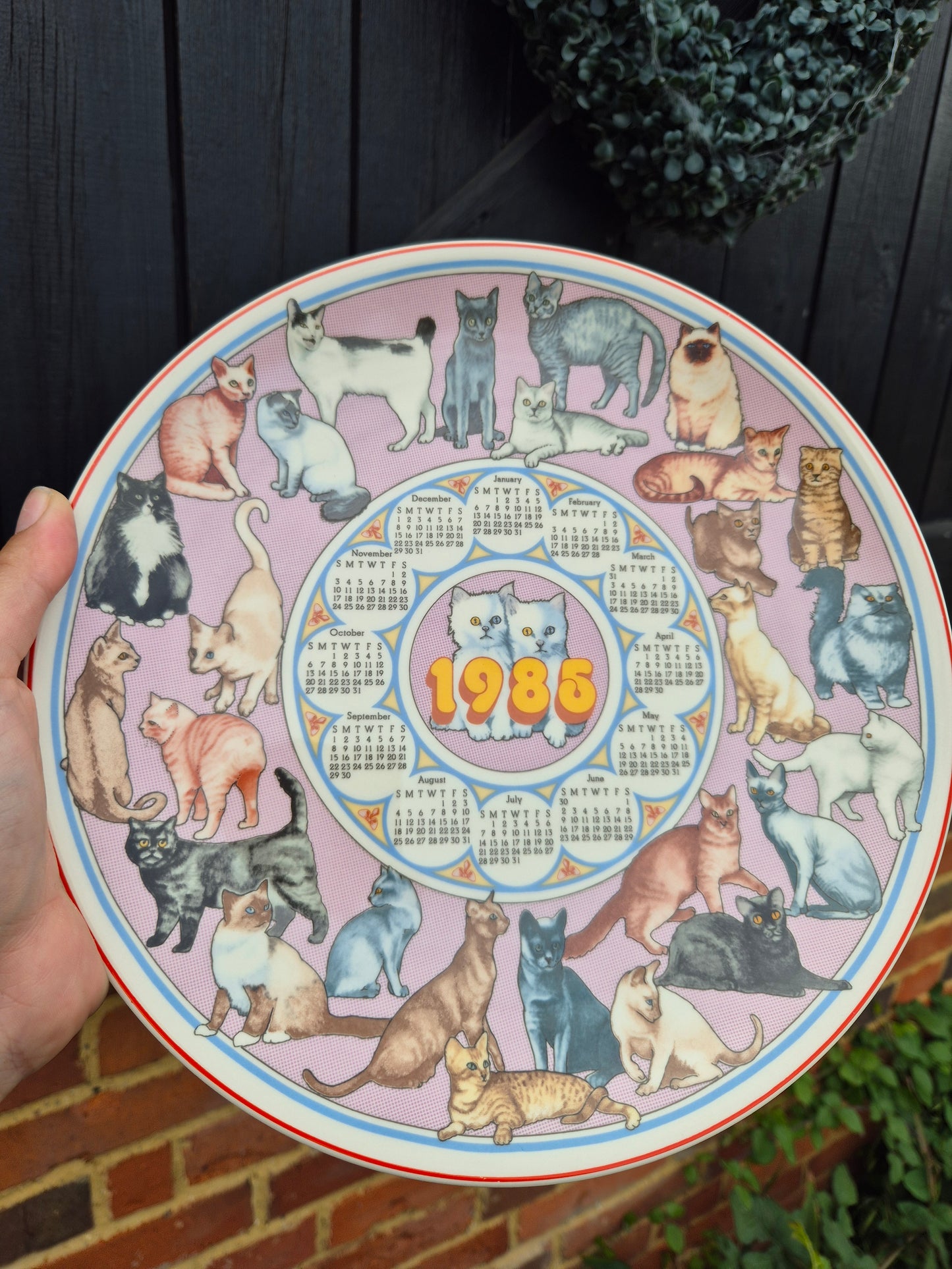 1986 calendar plate cats