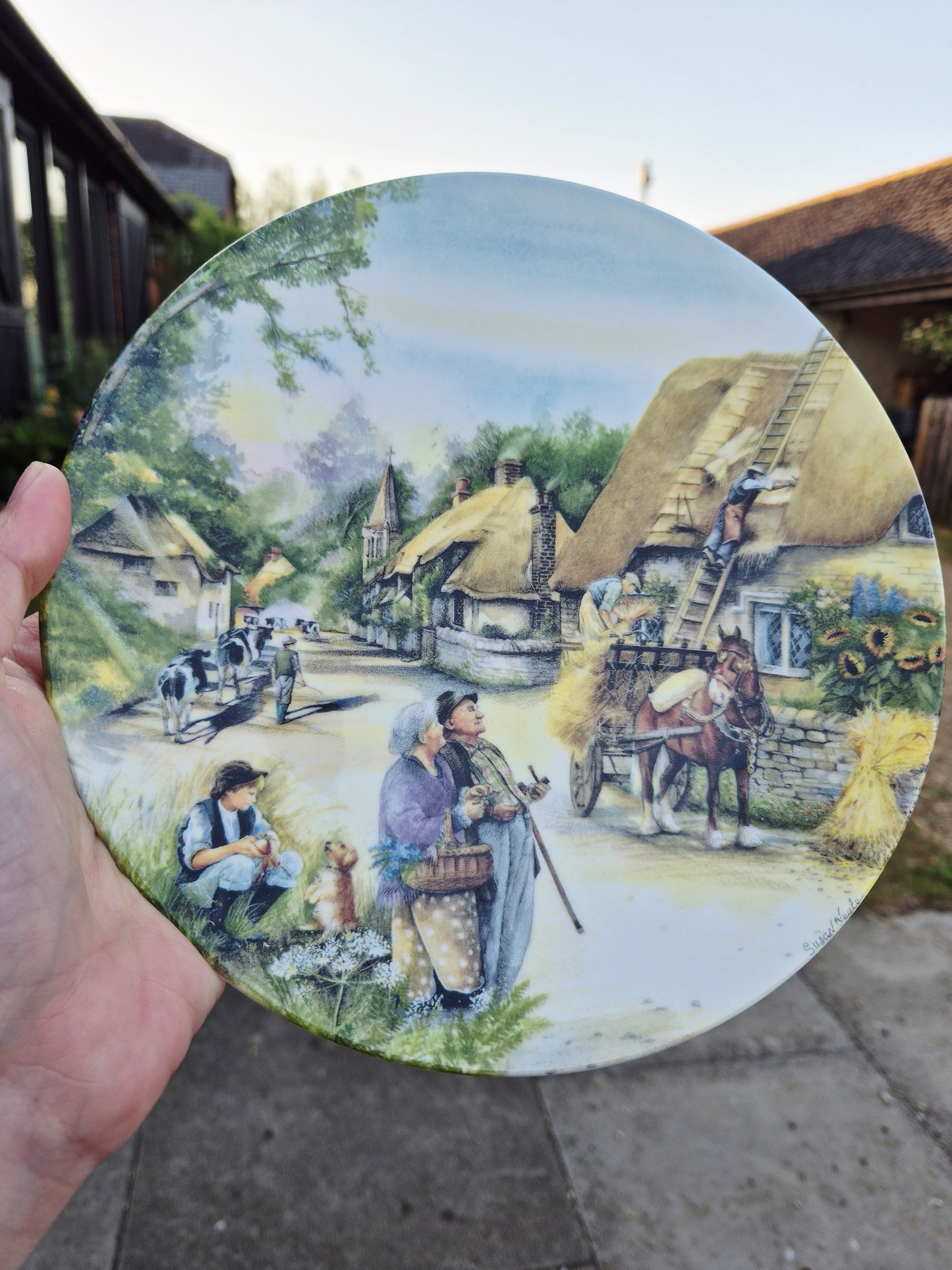 Old couple countryside scene