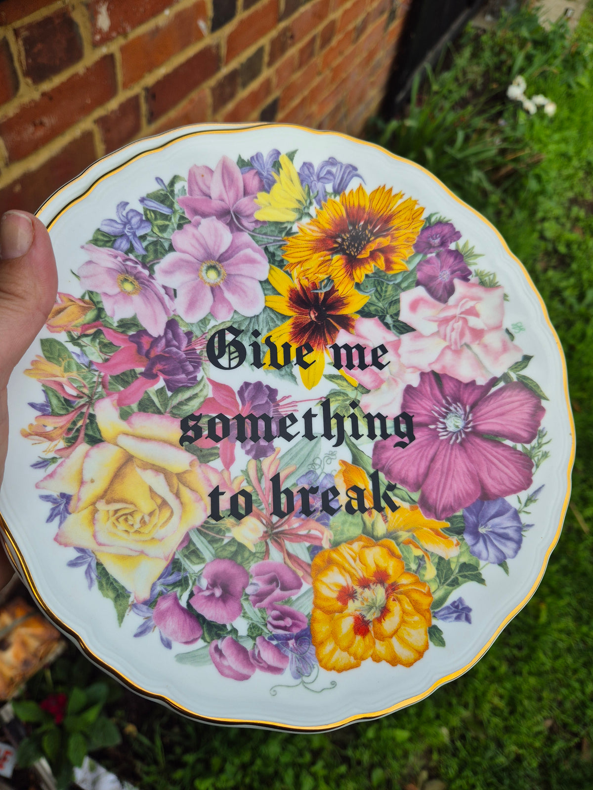 Limp Bizkit lyrics floral full size plates