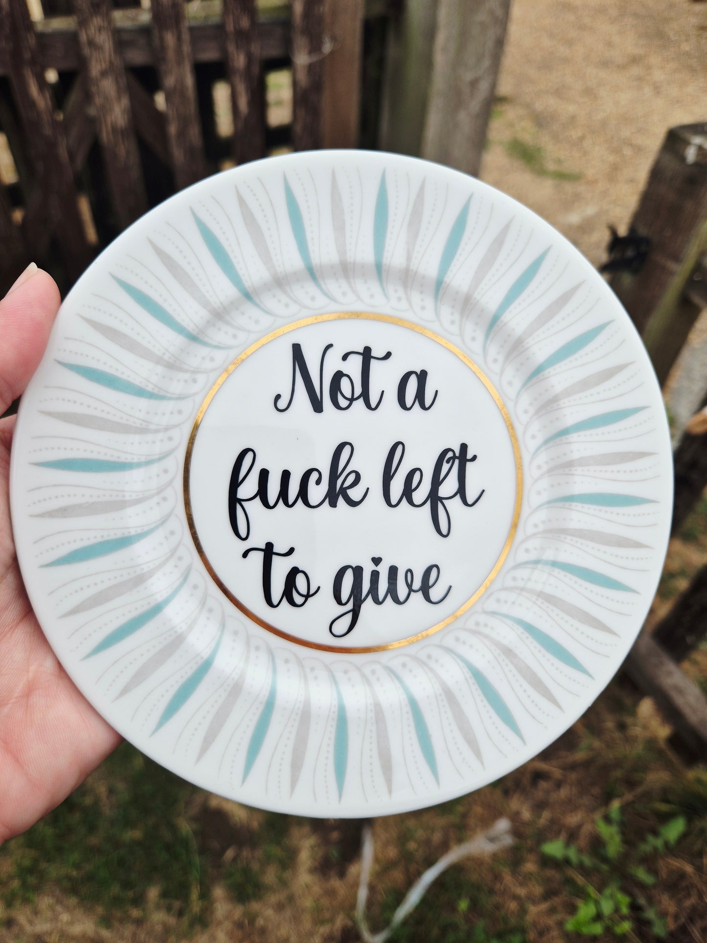 Not a fuck left to give side plate