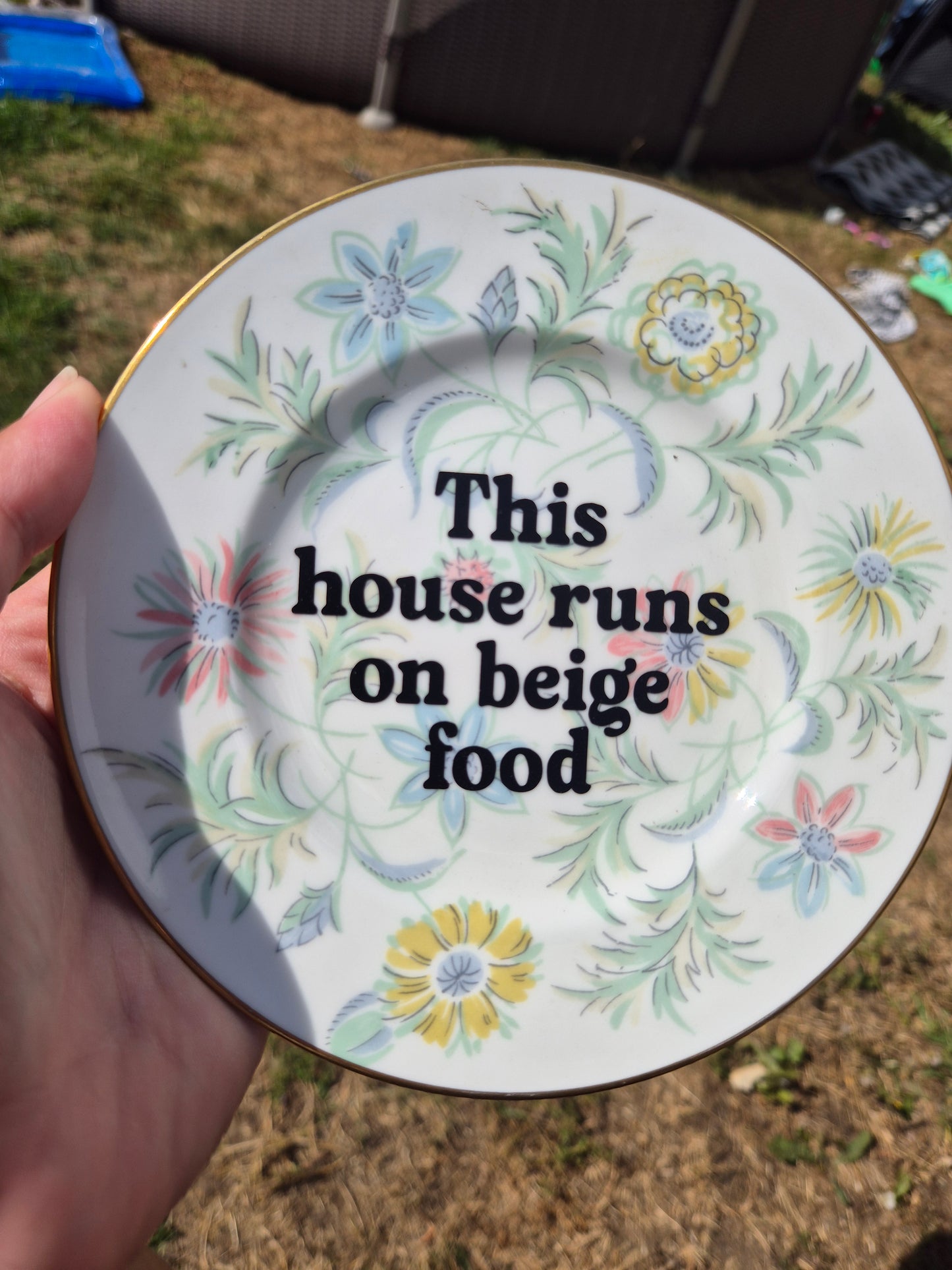 This house runs on beige food side plate