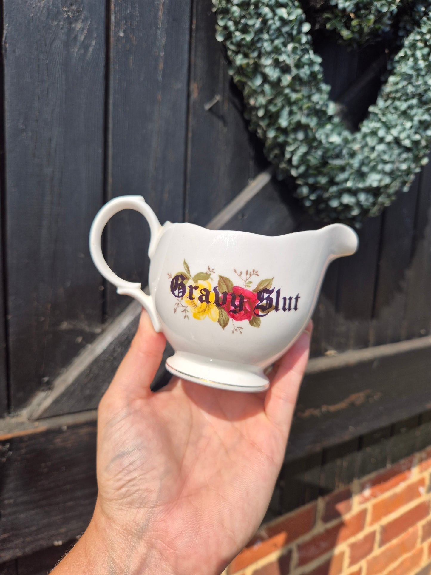 Floral gravy slut jug small