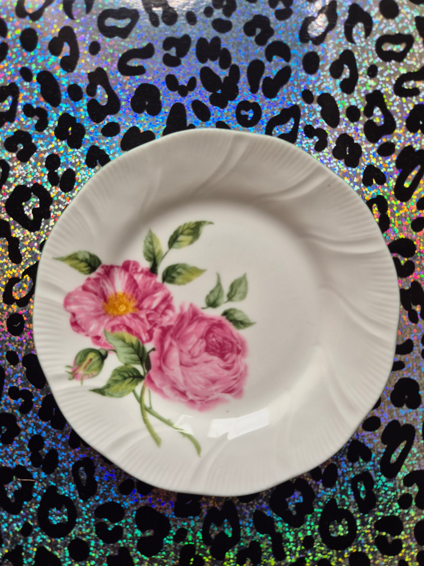 Pink peony plate