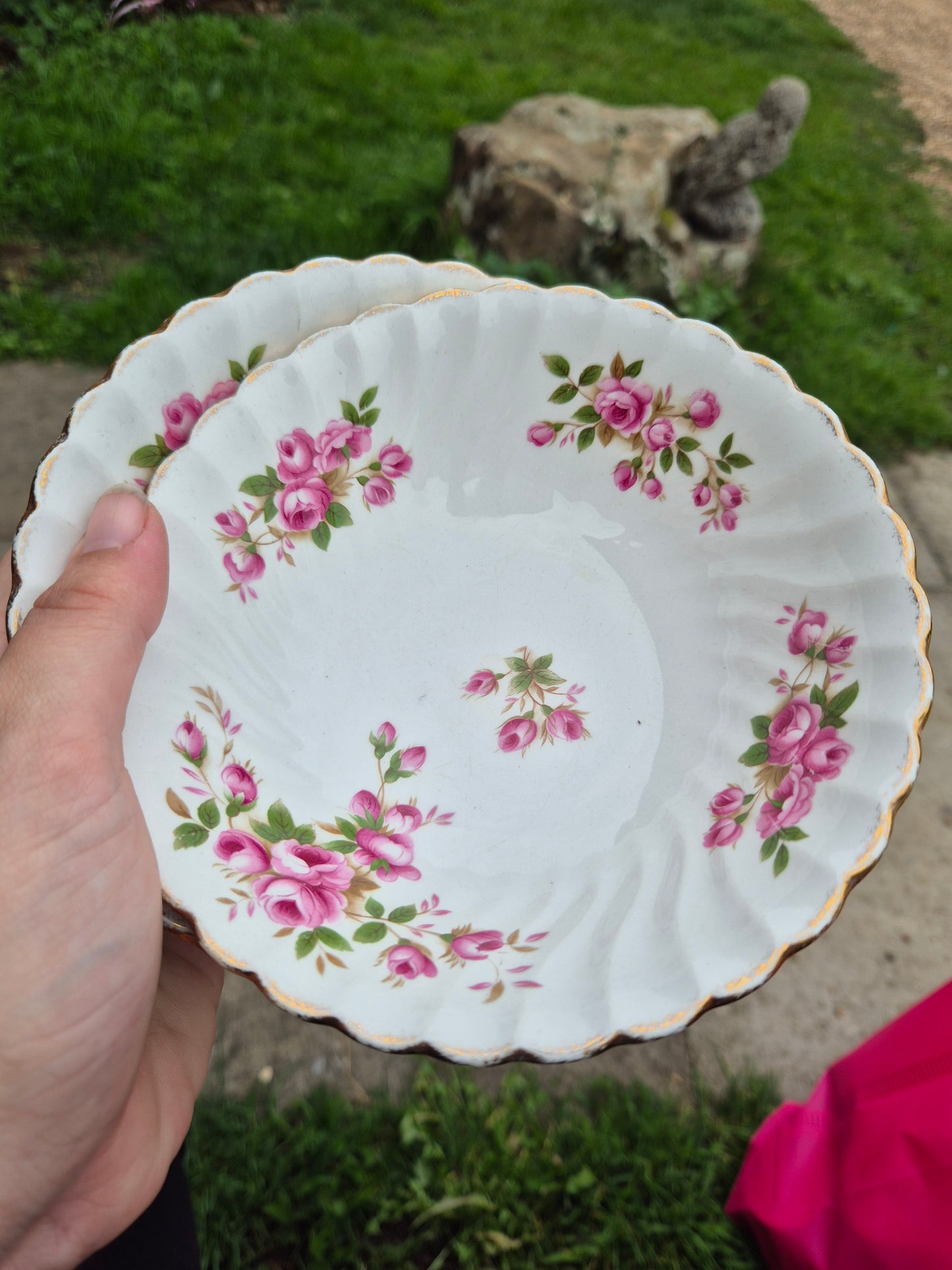 Pink floral bowls
