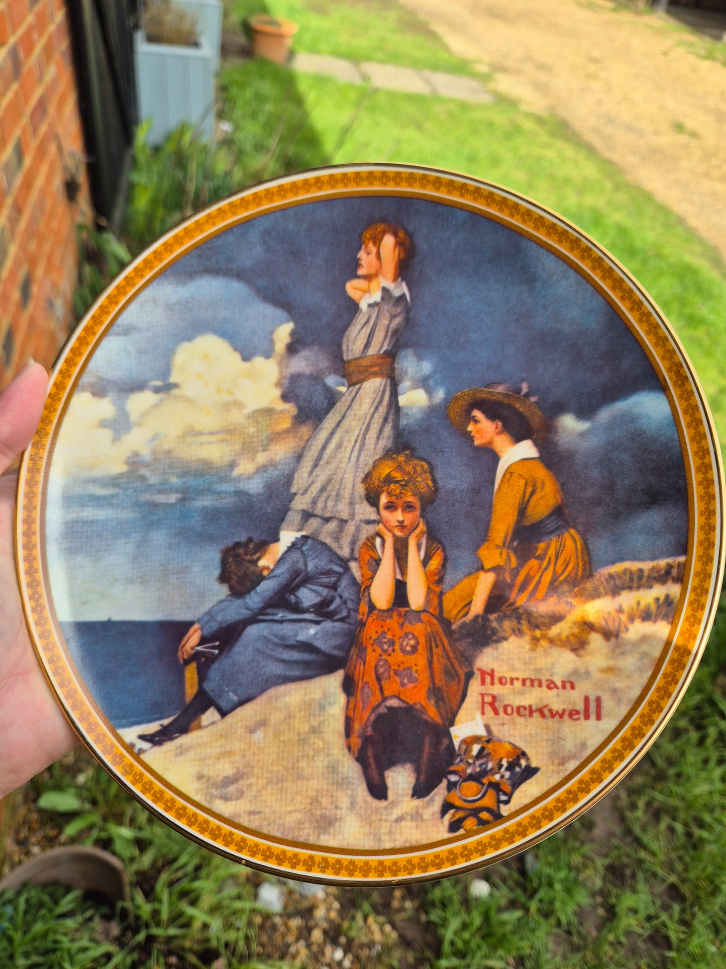 Woman and children plate