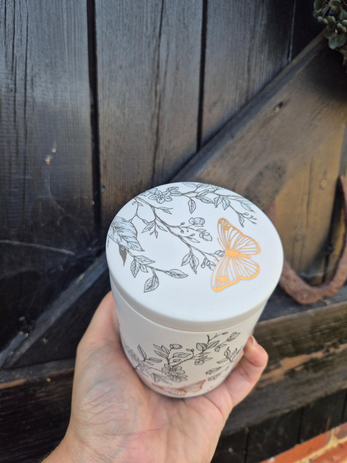 Ceramic butterfly jar / urn