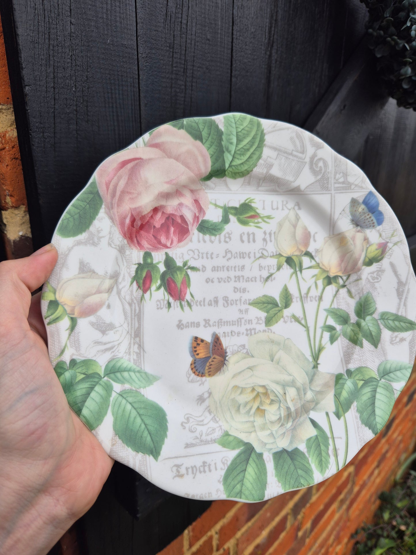 Floral butterfly plate