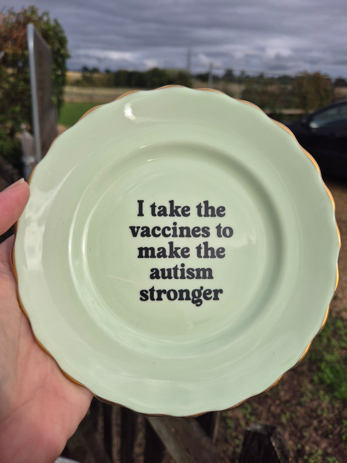 I take the vaccines....mint side plate