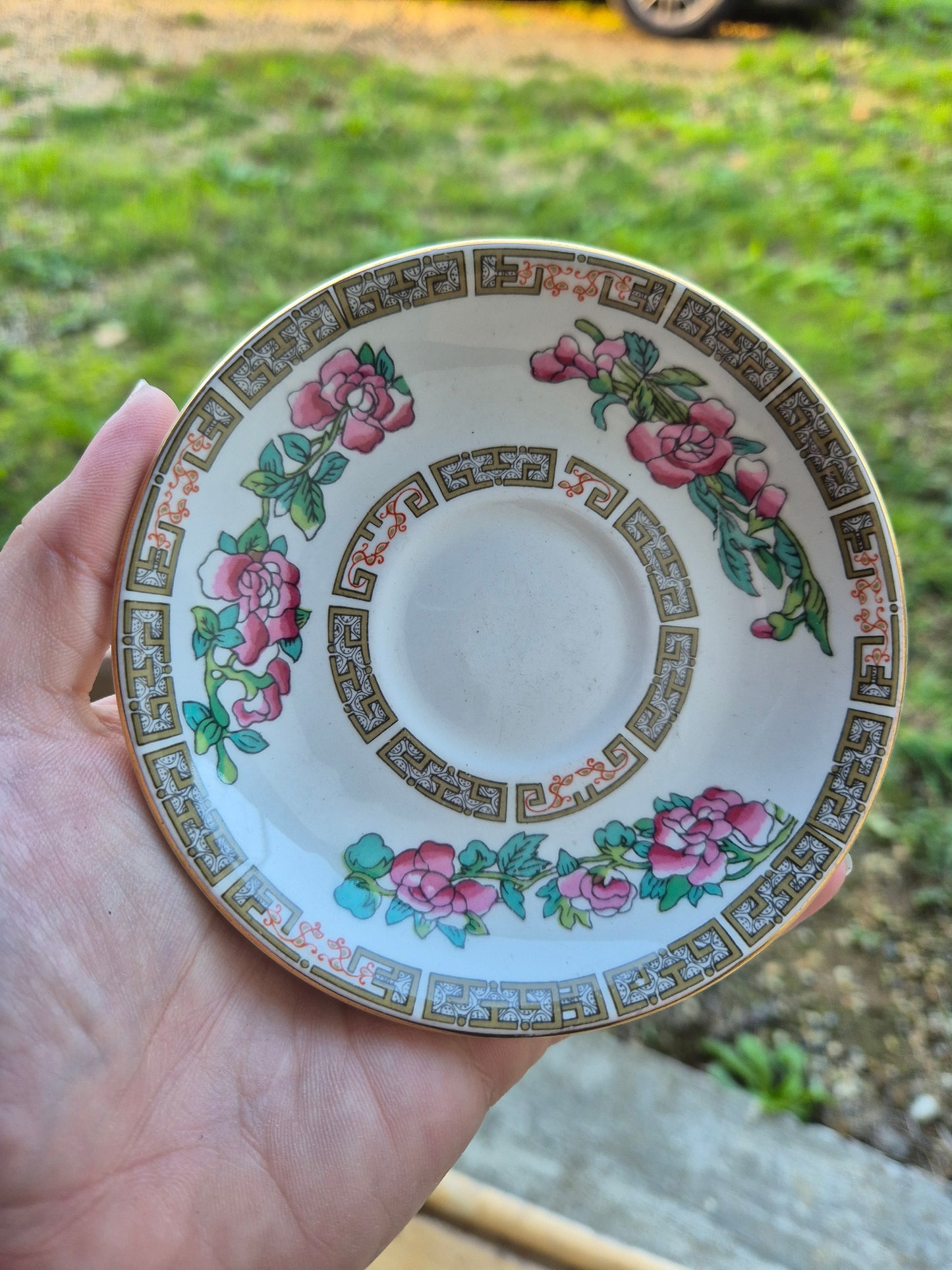 Pink florals saucer