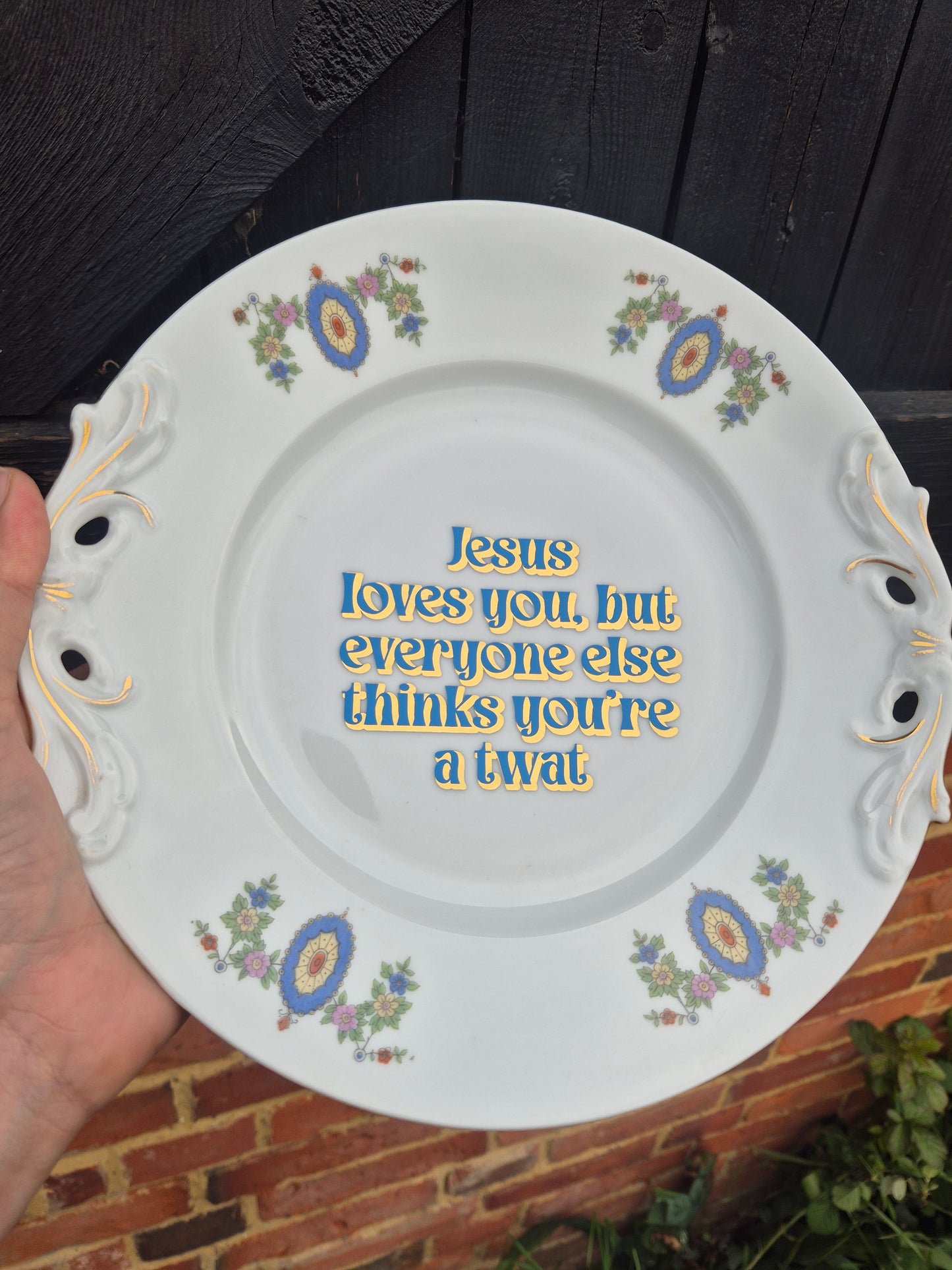 Jesus loves you but everyone else thinks you're a twat plate