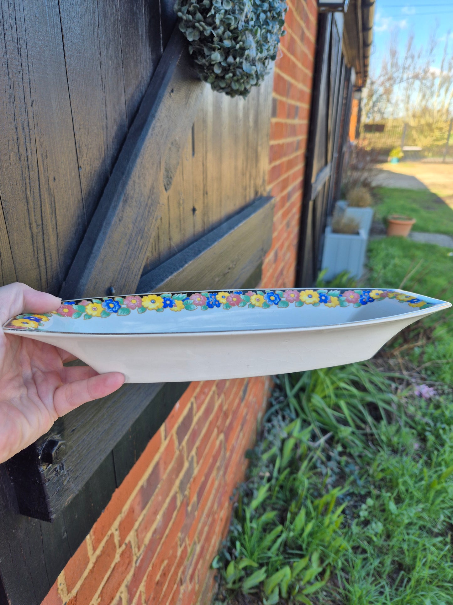 Large floral trinket dish