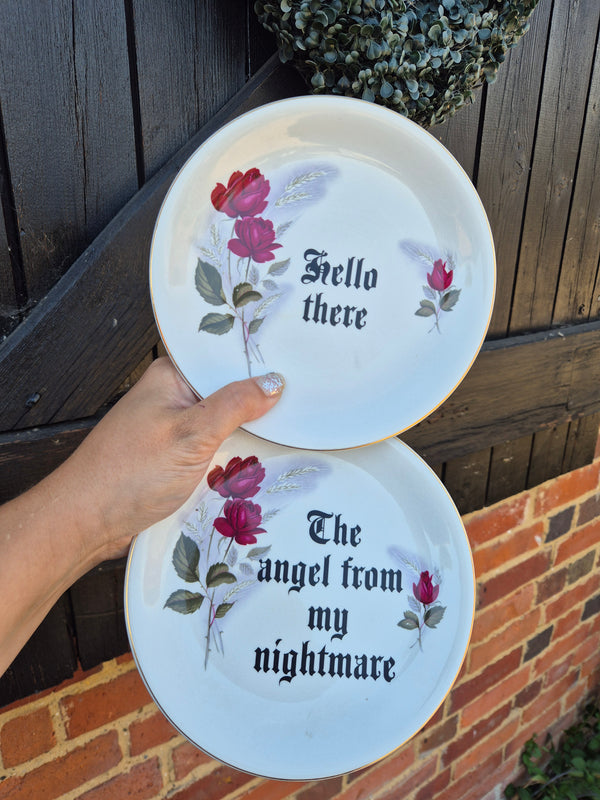 Blink 182 red roses side plate pair
