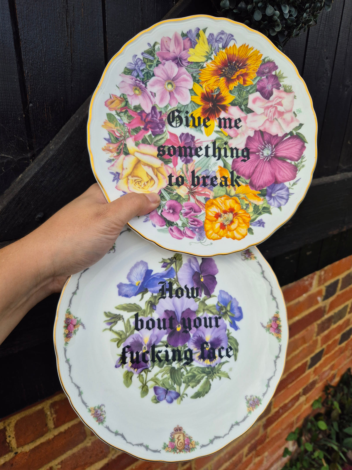 Limp Bizkit lyrics floral full size plates