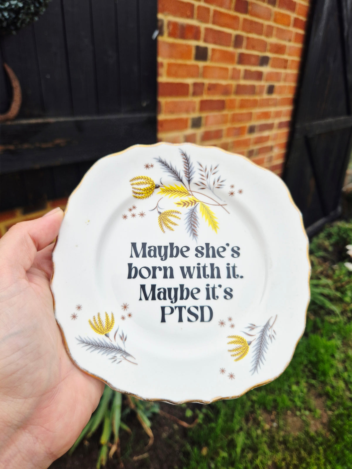 Maybe she's born with it. Maybe its PTSD side plate