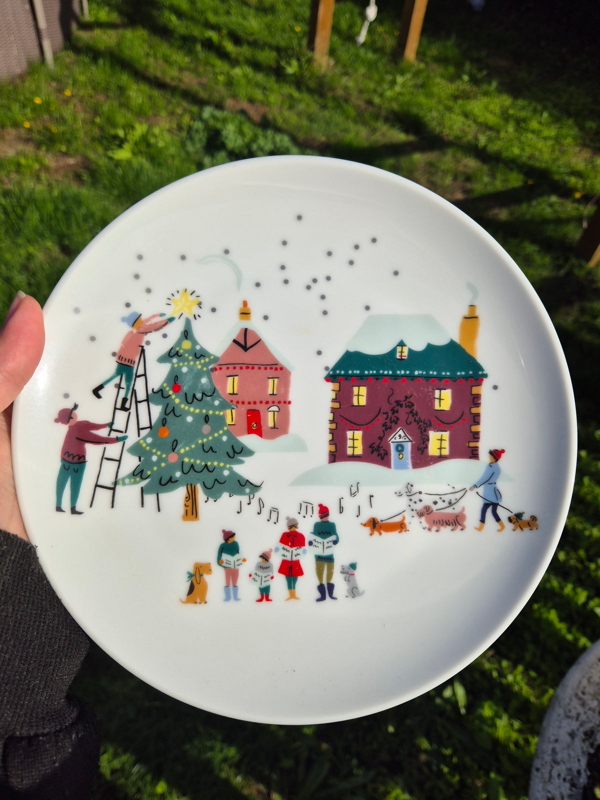 Christmas scene custom plate