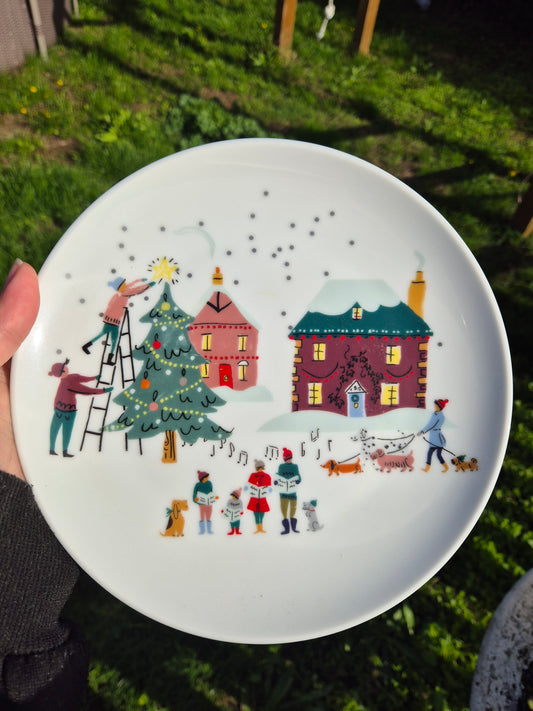 Christmas scene custom plate