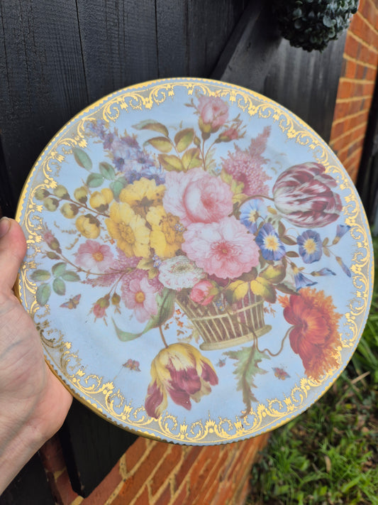 Large floral metal plate