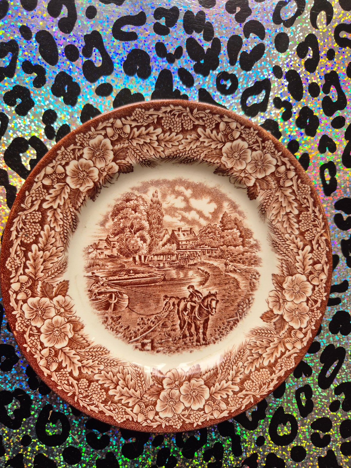 Country scene plate