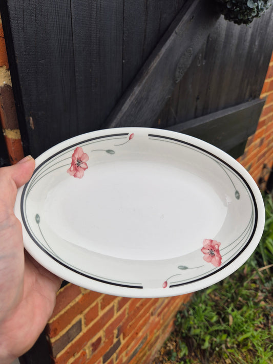 Oval floral dish