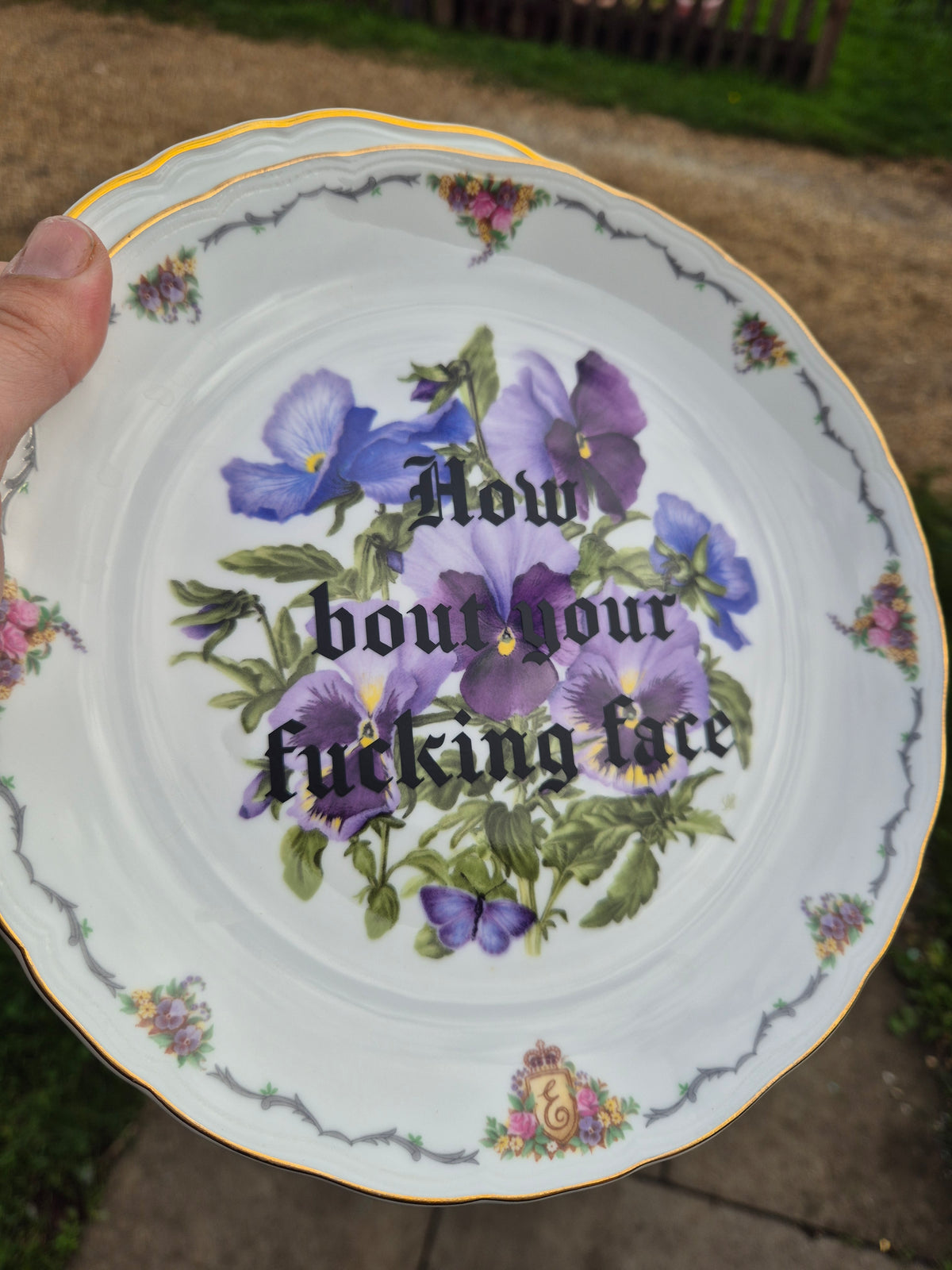 Limp Bizkit lyrics floral full size plates
