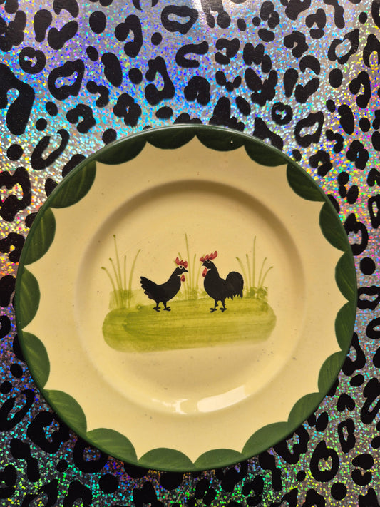 2 black cocks plate