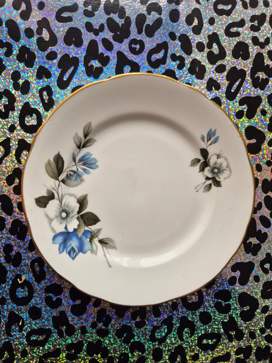 Blue and white floral side plate