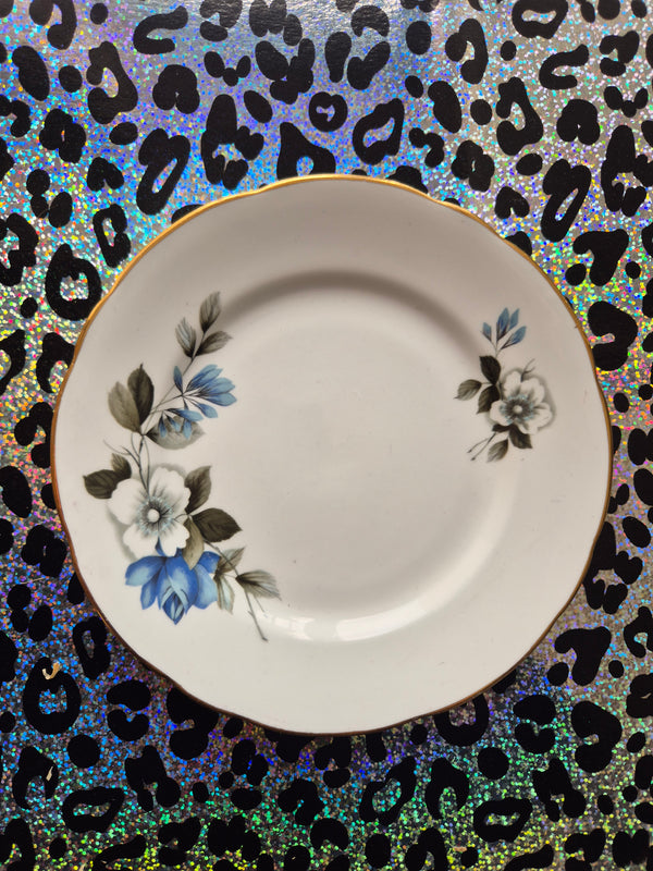 Blue and white floral side plate