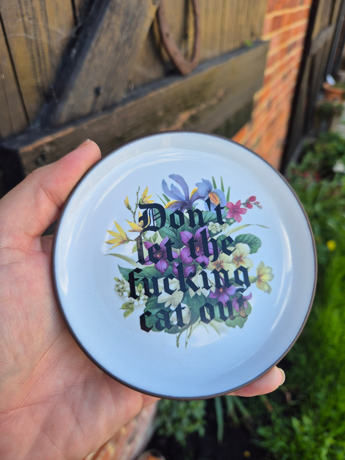 Dont let the fucking cat out mini plate