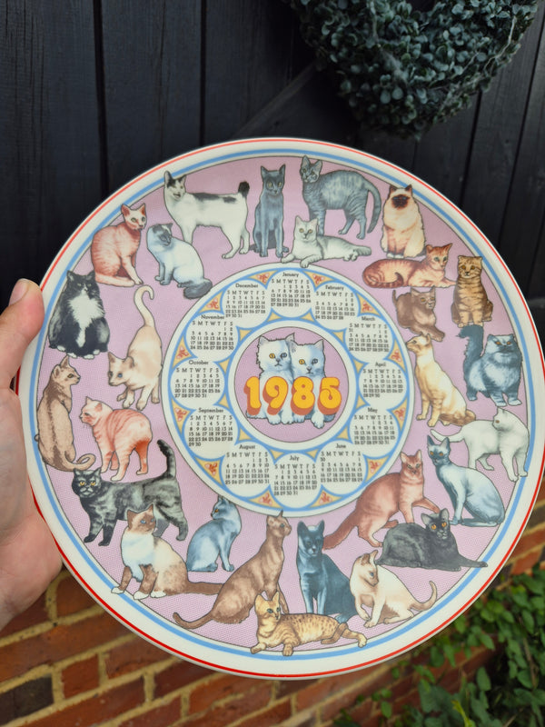 1986 calendar plate cats