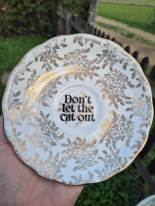 Dont let the cat out saucer