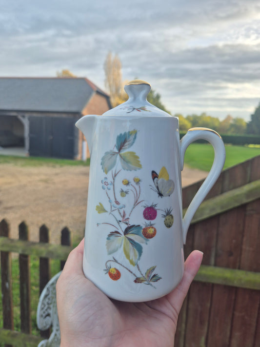 Large jug with lid, butterfly and berries