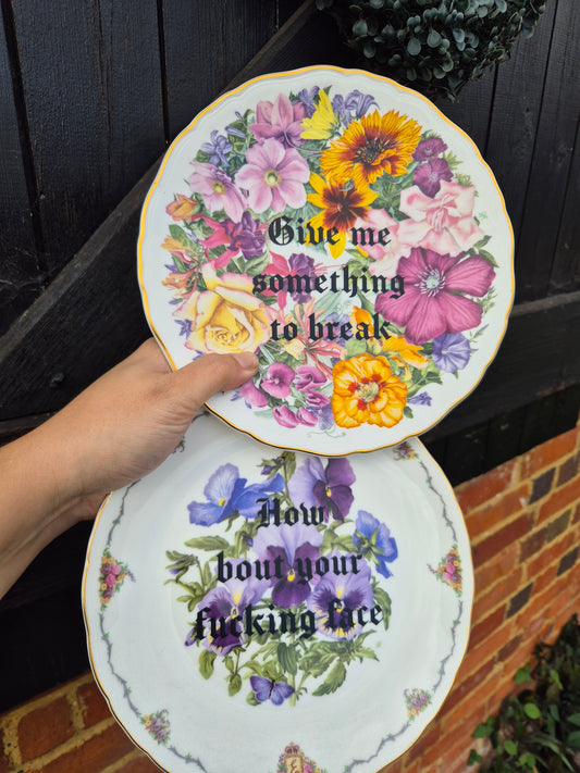 Limp Bizkit lyrics floral full size plates