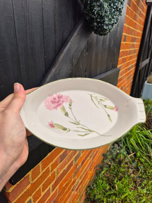 Oval floral dish