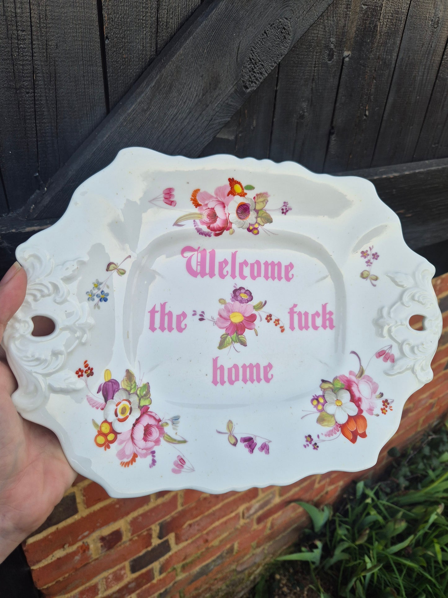 Welcome the fuck home chintzy plate