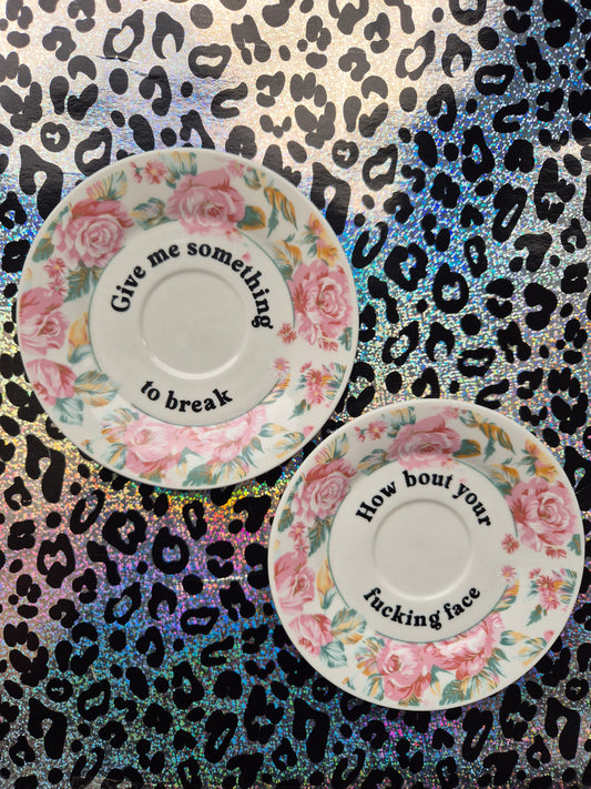 Limp bizkit floral saucer pair