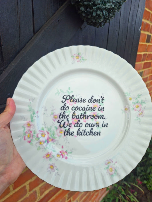 Please dont do cocaine in the bathroom large plate