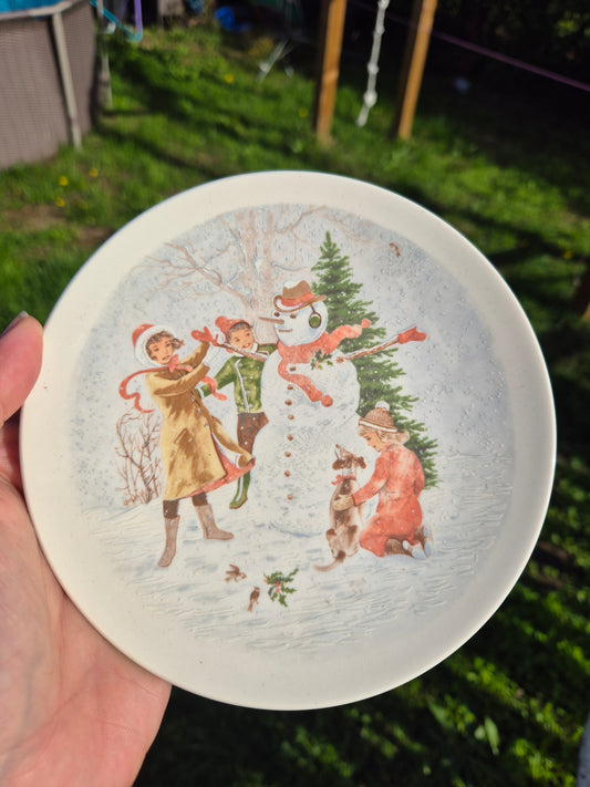 Snowman scene custom plate