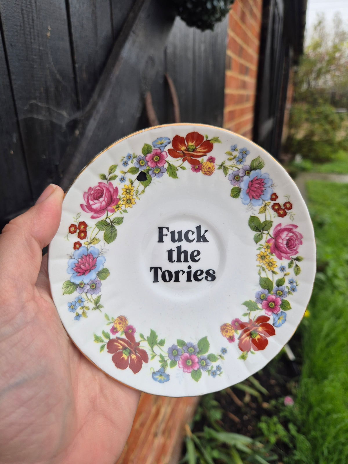 Fuck the Tories saucer