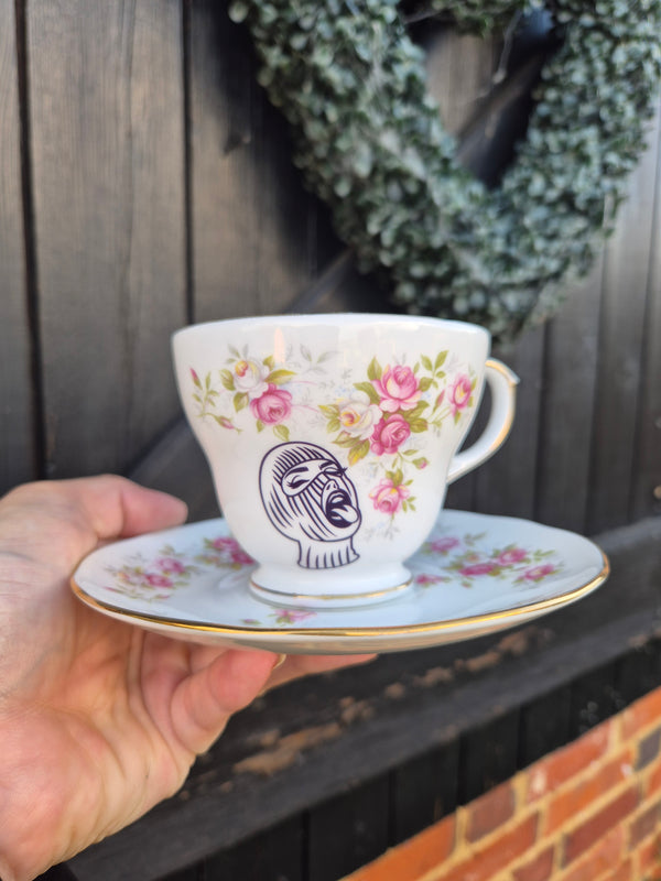 Balaclava baddie cup and saucer