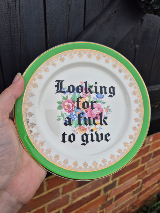 Looking for a fuck to give plate