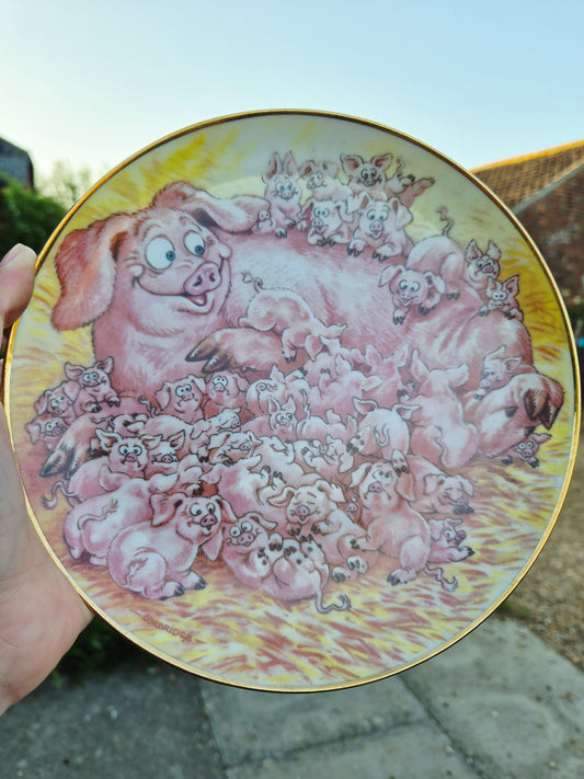 Pig and loads of piglets plates