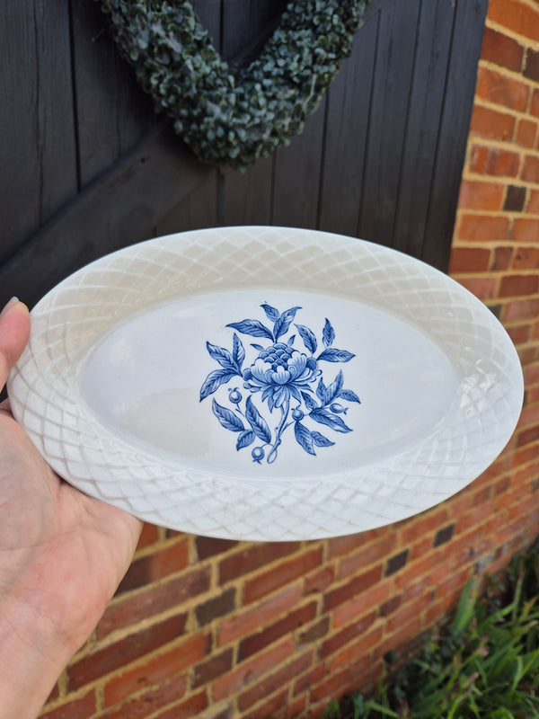 Blue and white plate