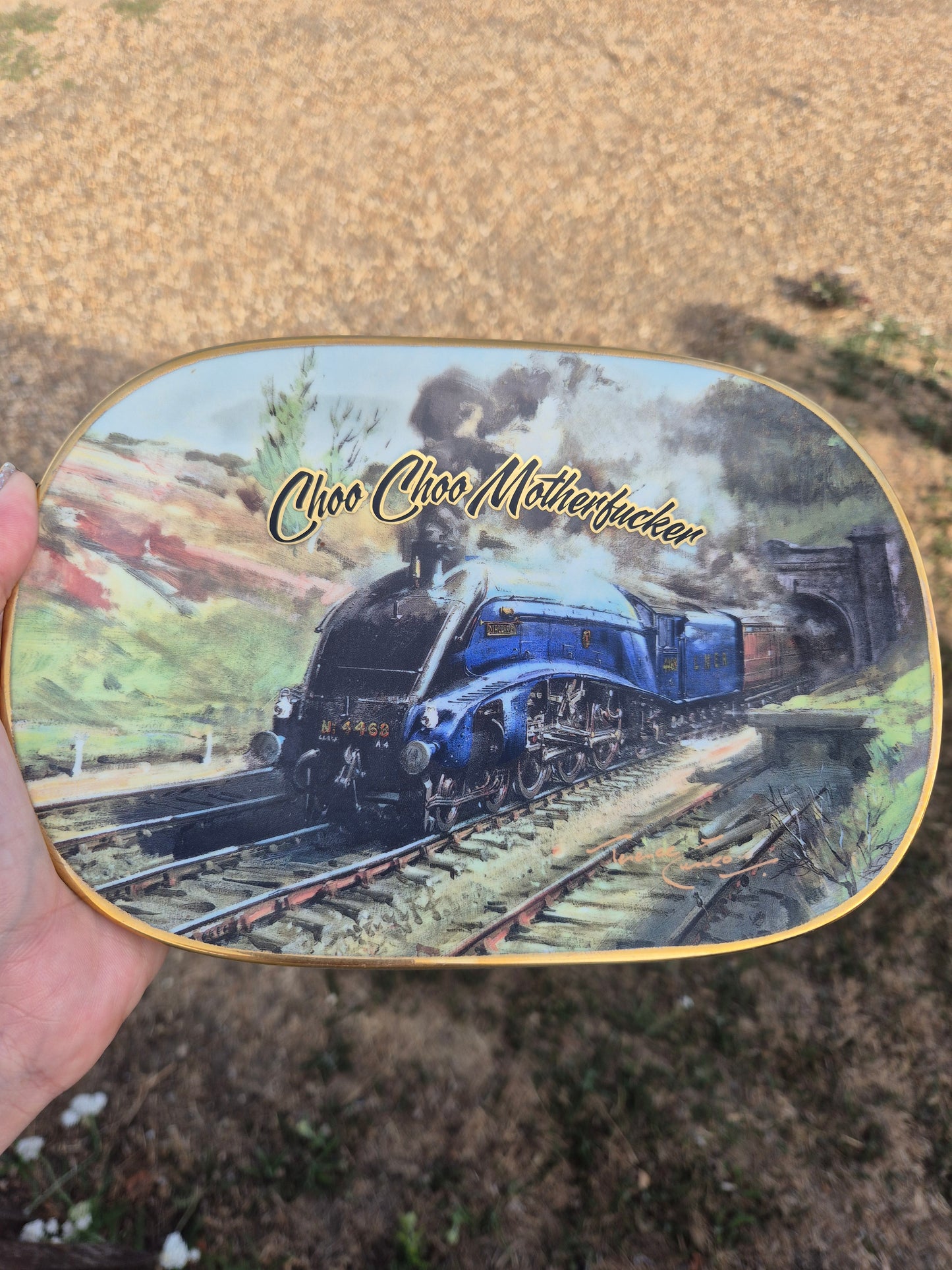 Choo choo motherfucker train plate