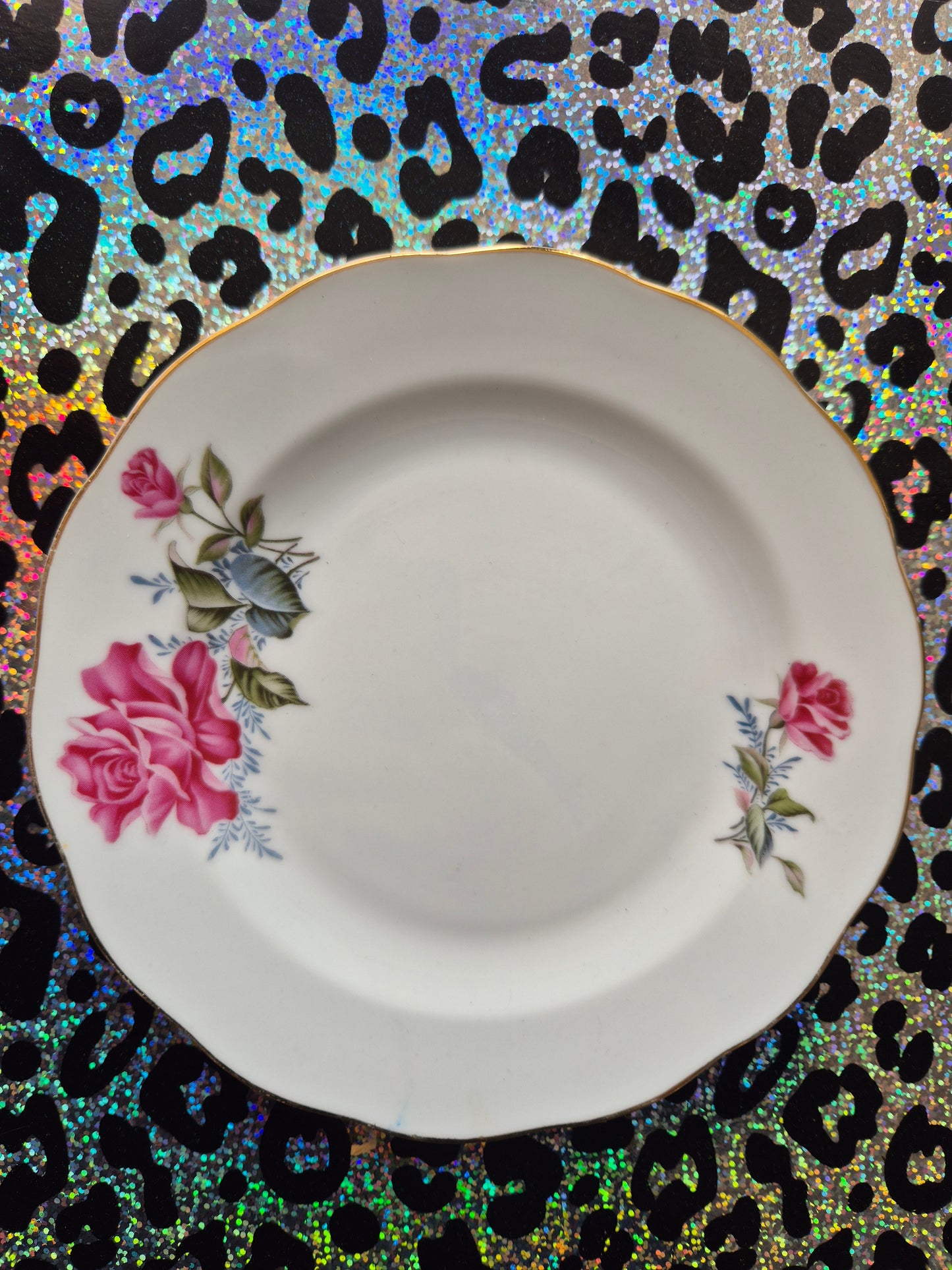 Pink roses side plate