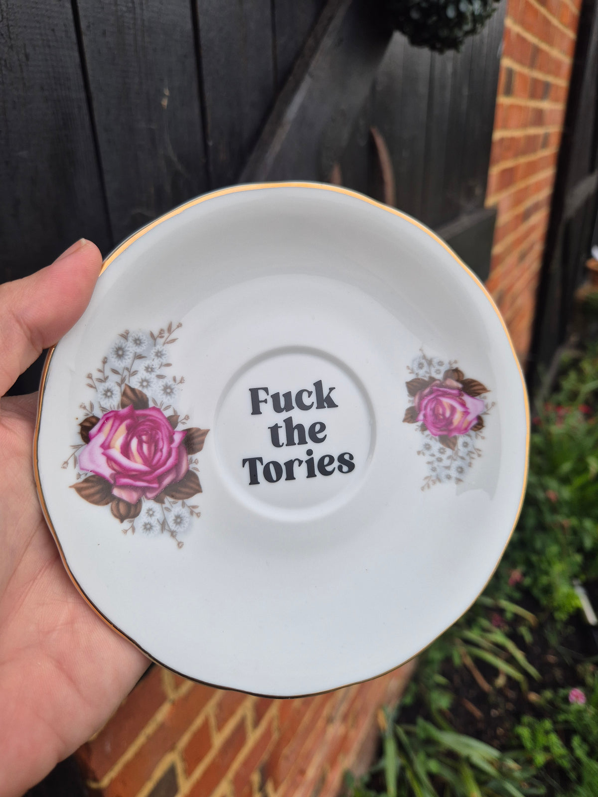 Fuck the Tories saucer