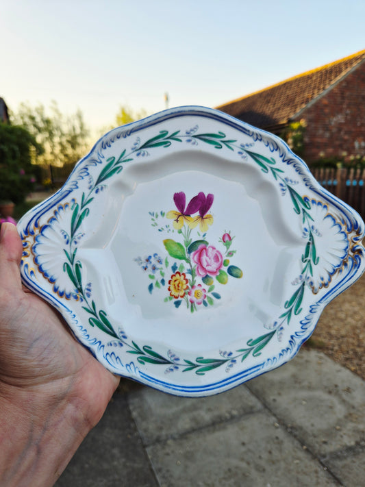 Floral vintage cake plate