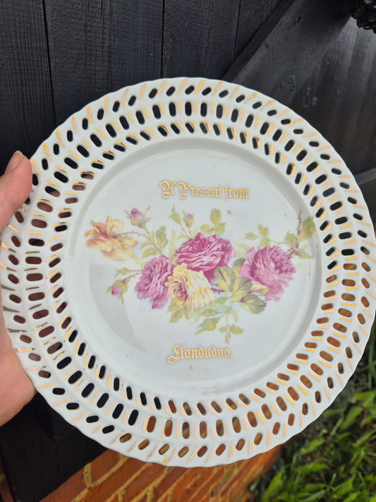 Llandudno floral ribbon plate