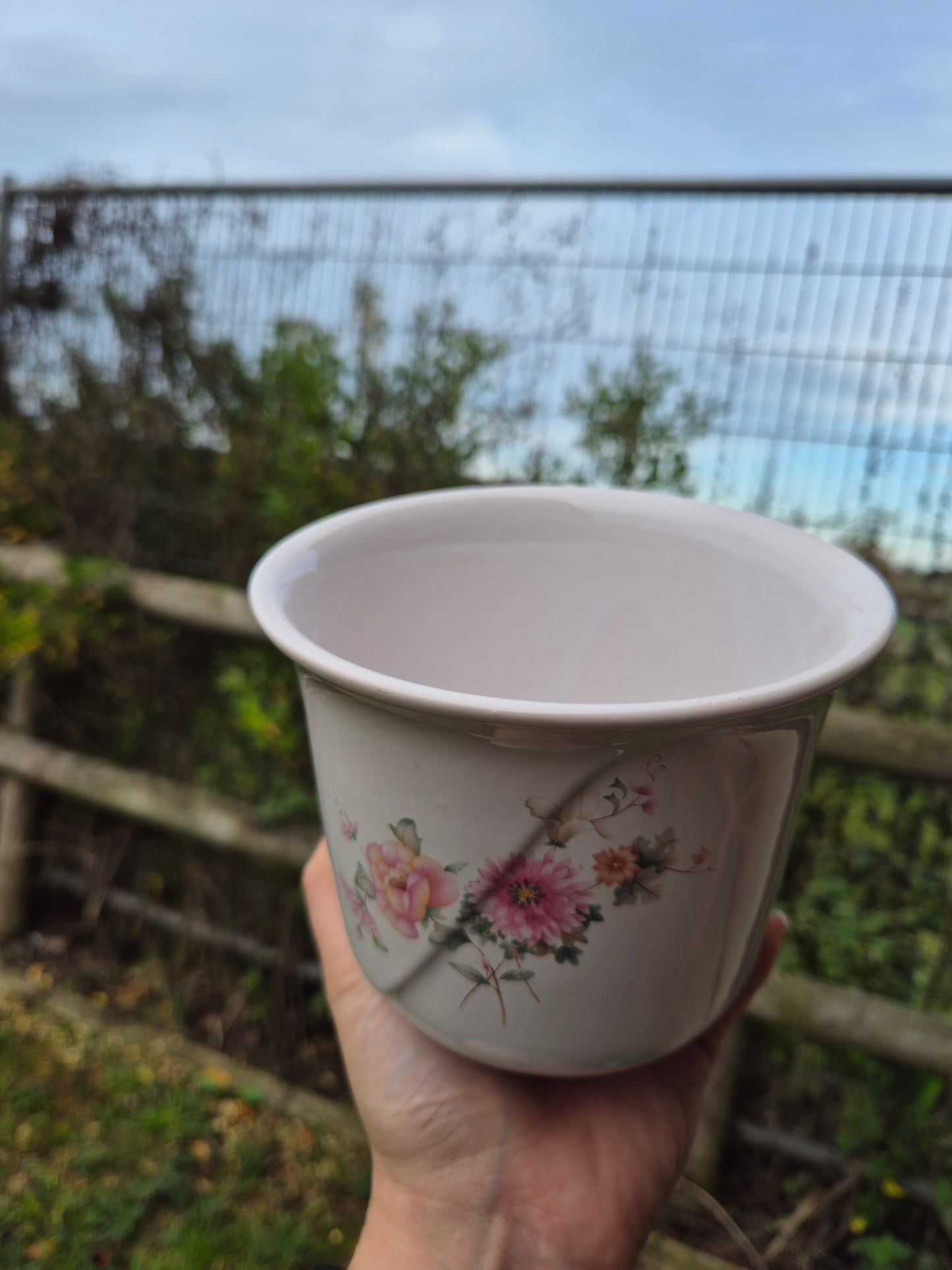 Floral flower pot