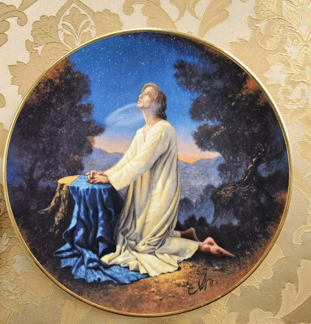 Jesus praying plate